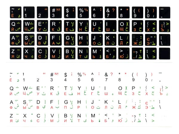 Наклейки на клавиатуру русско англо корейский