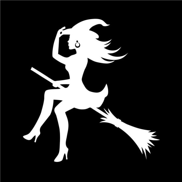 Наклейка на машину ведьма