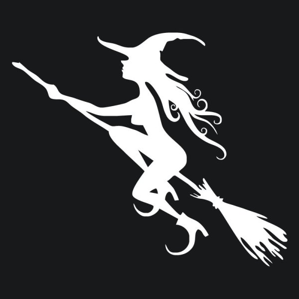 Наклейка на авто ведьмочка