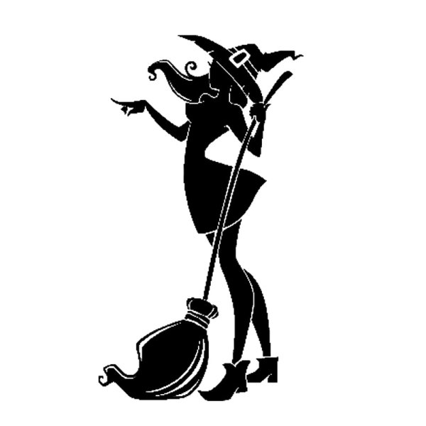 Наклейка ведьмочка на метле