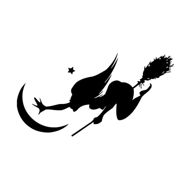 Наклейка ведьма на метле