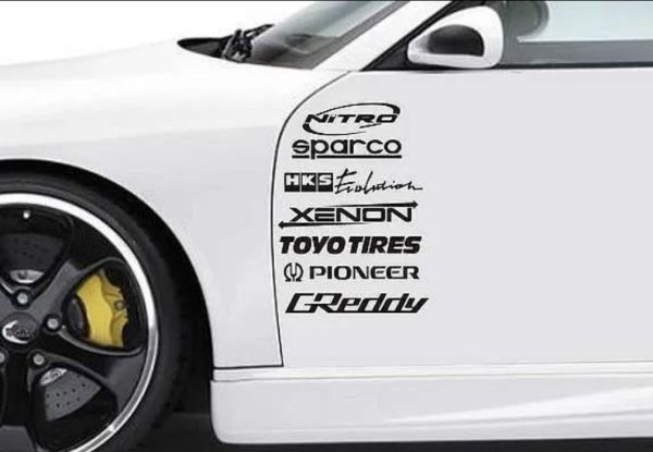 Наклейки надписи на авто сбоку