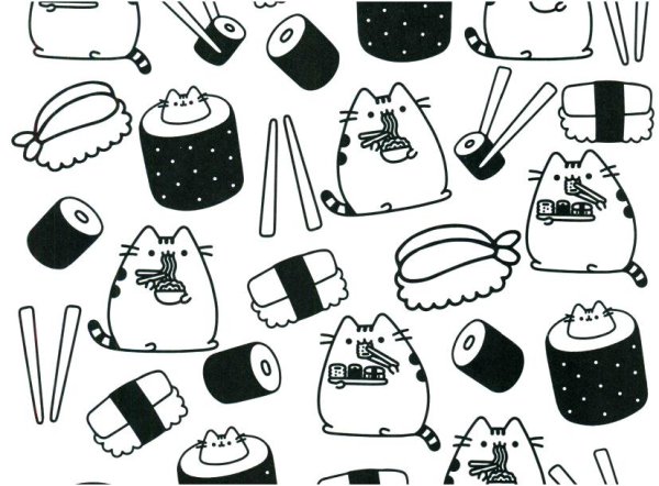 Наклейки Пушин черно белые