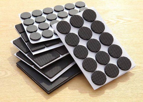 Накладки на ножки мебели y492 i.k черные полимерные 16 шт, 20 мм