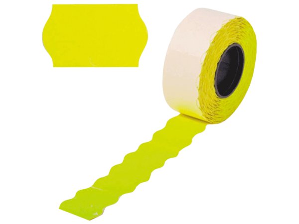 Этикет-лента 22x12мм волна белая