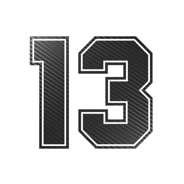 Цифра 13 на белом фоне