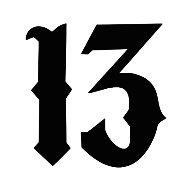 Наклейка на машину цифра 13