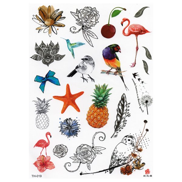 Переводные тату птичка