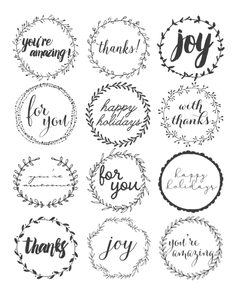 Шаблоны наклеек для печати черно белые