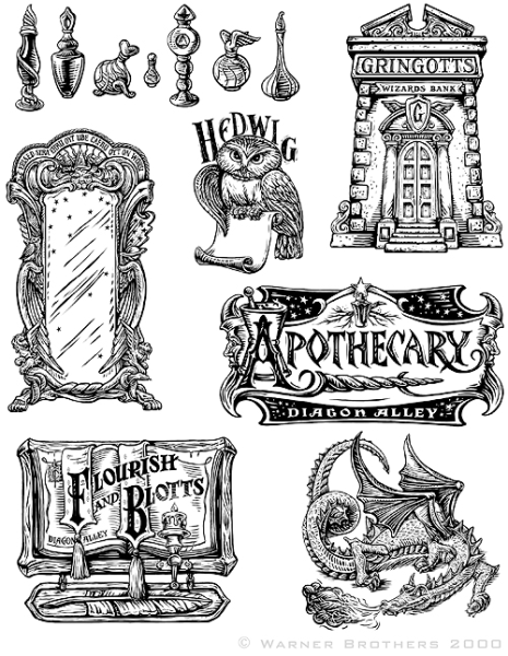 Наклейки чётное белые Гарри Поттер