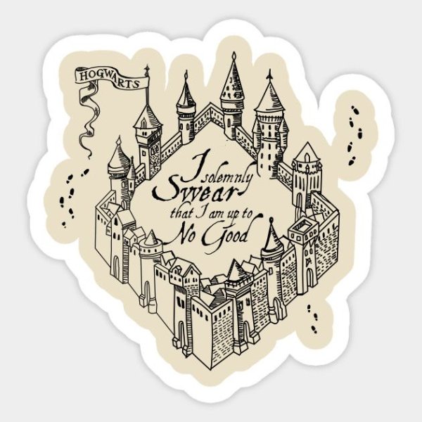 Гарри Поттер наклейки черно белые