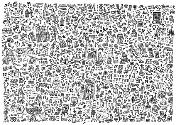 Мини раскраски Гарри Поттер