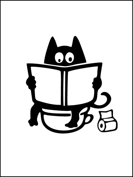 Кот на унитазе рисунок