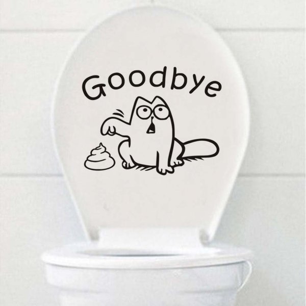 Наклейка на унитаз кот