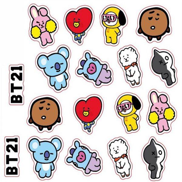 Стикеры bt21 BTS чб
