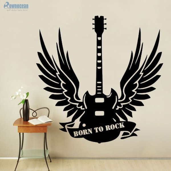 Лого гитара с крыльями