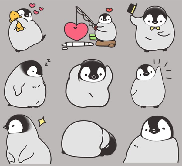 Наклейка - пингвины