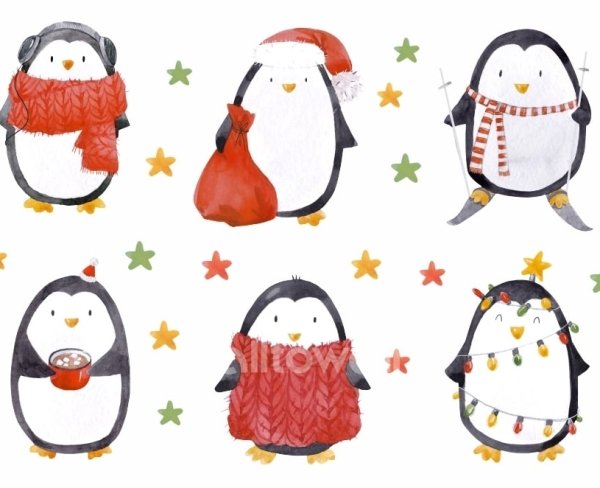 Наклейка - пингвины