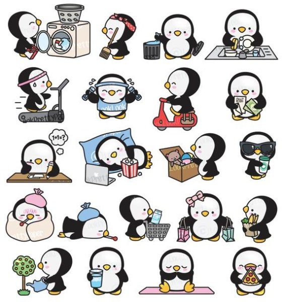 Наклейка - пингвины