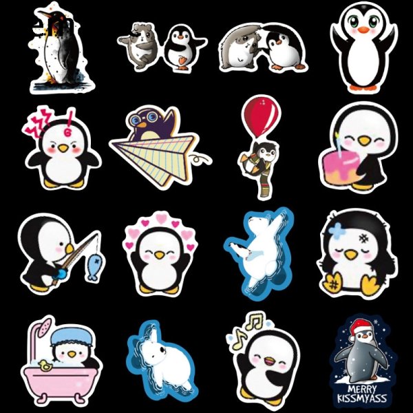 Стикер пингвины