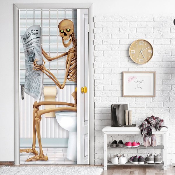 Наклейка на дверь ванной