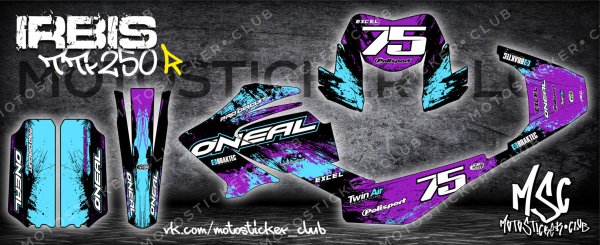 Синие наклейки редбул на Ирбис ТТР 125