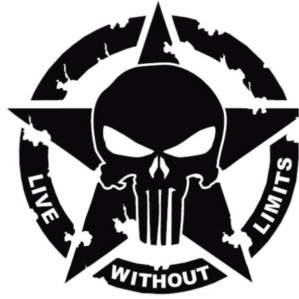 Наклейка красный череп