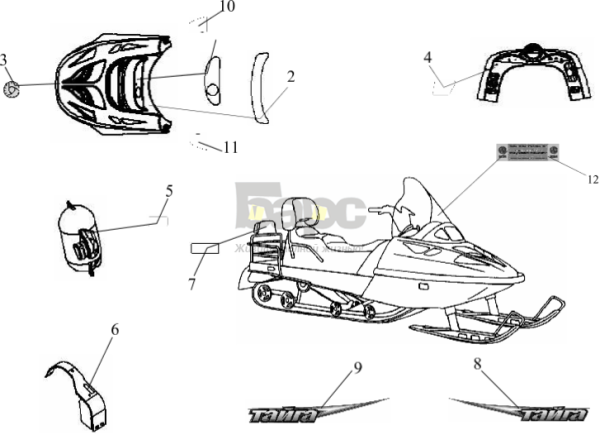 Суппорт тормозной снегохода Тайга ст500д