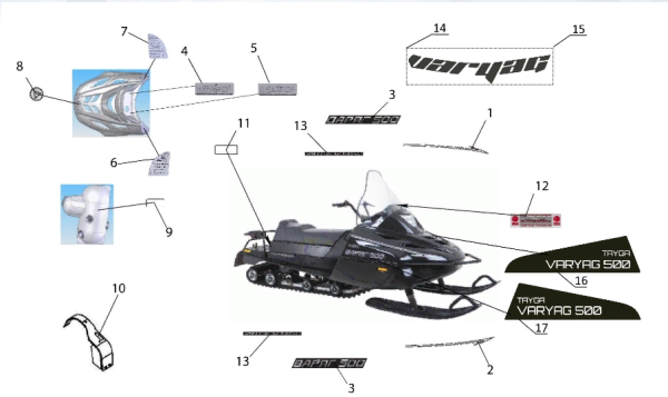 Наклейки капота Тайга Варяг 500
