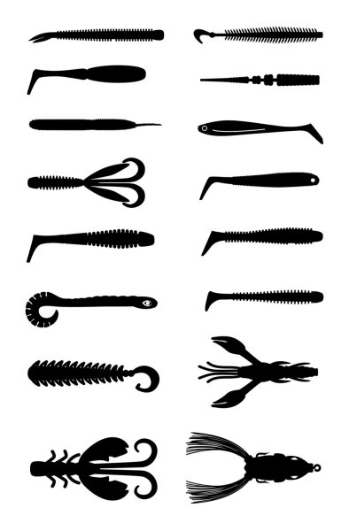 Силиконовые приманки вектор