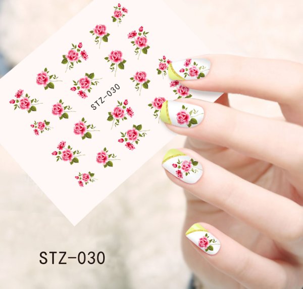 Наклейки на ногти цветочки