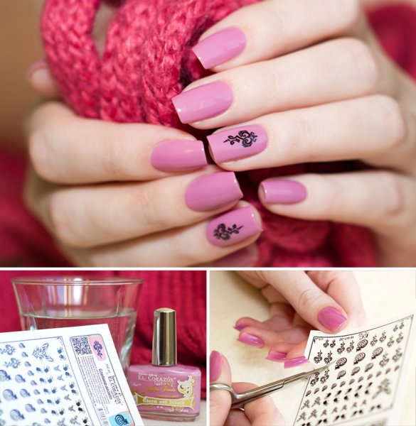 Маникюр с наклейками