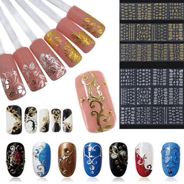 Красивый маникюр с наклейками