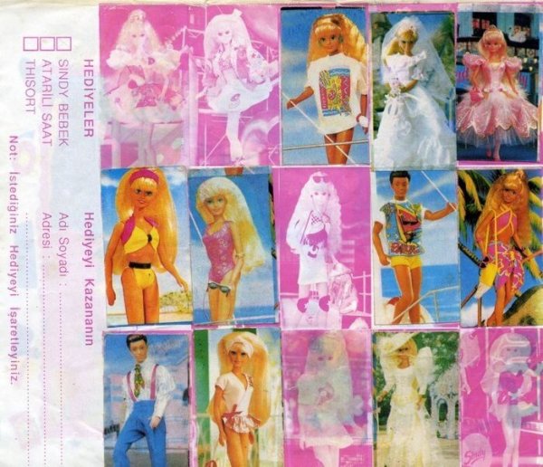 Жвачки Барби с наклейками 90-х