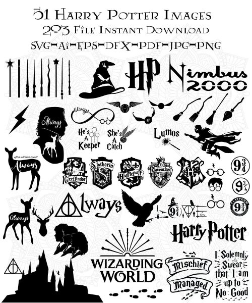 Чёрно белые наклейки Гарри Поттер