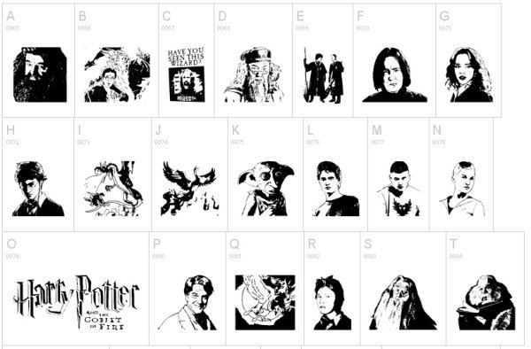 Наклейки Гарри Поттер чб