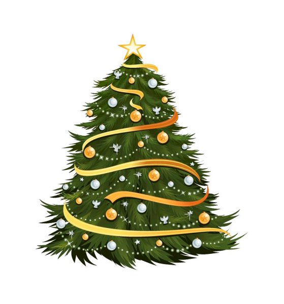 Новогодняя наклейка ёлка