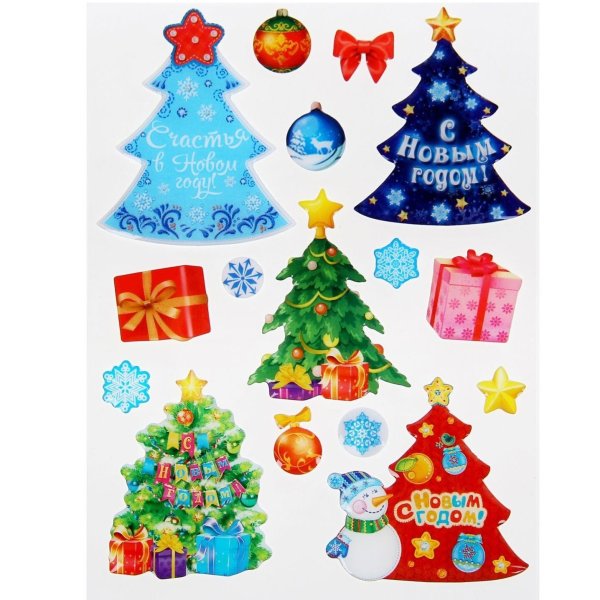 Новогодняя наклейка ёлка