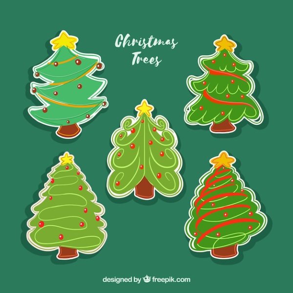 Наклейка "елочка Новогодняя"