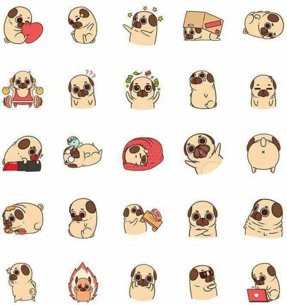 Стикеры мопсика