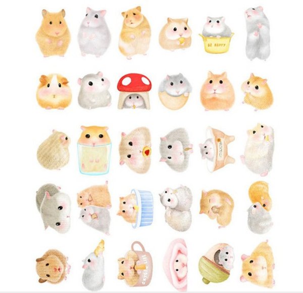 Милые наклеечки с хомячками