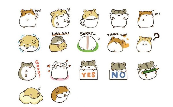 Милые хомячки наклейки