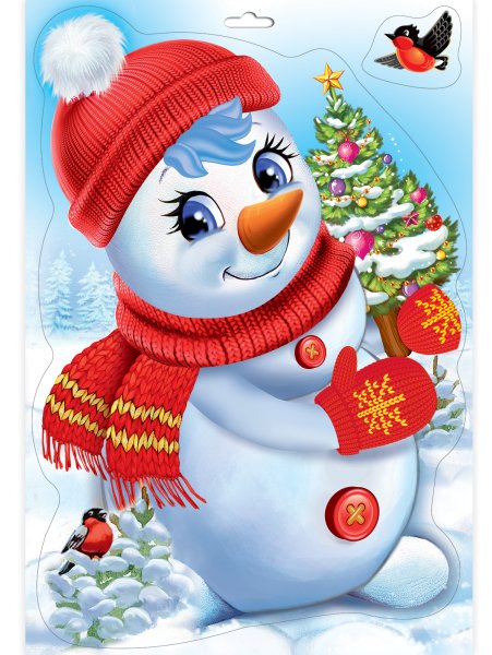 Новогодние наклейки Снеговик