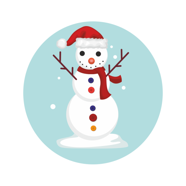 Новогодние наклейки Снеговик