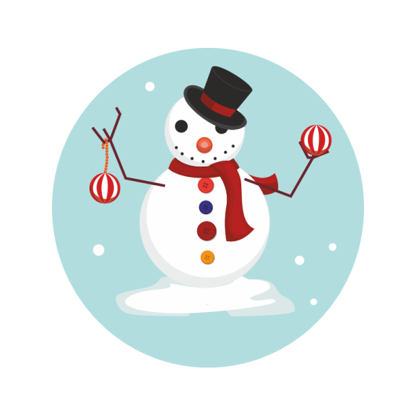 Новогодние наклейки Снеговик