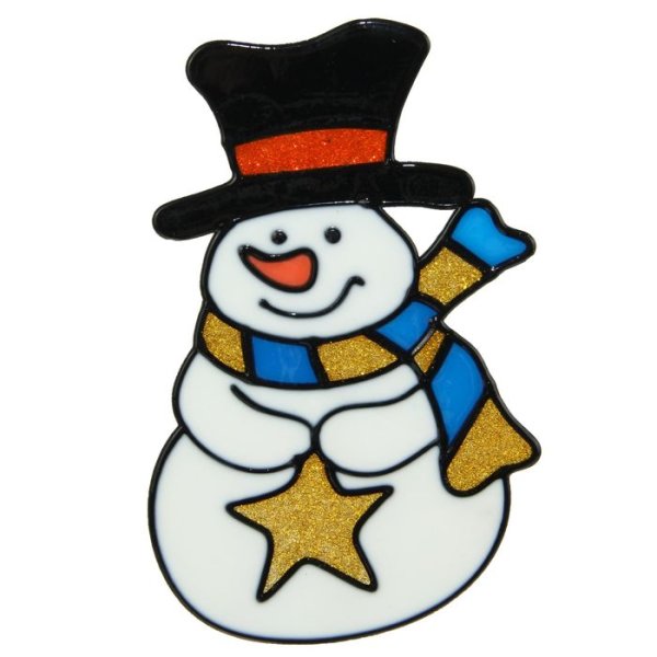 Наклейка на окно "Снеговик"