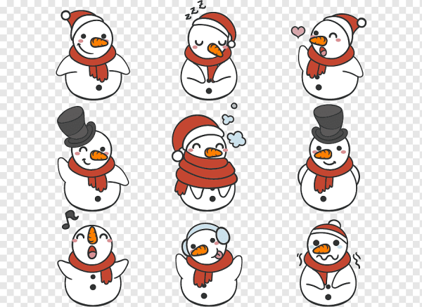 Наклейки "Снеговики"