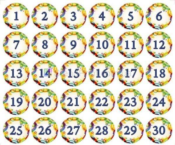 Цифры в цветных кружочках