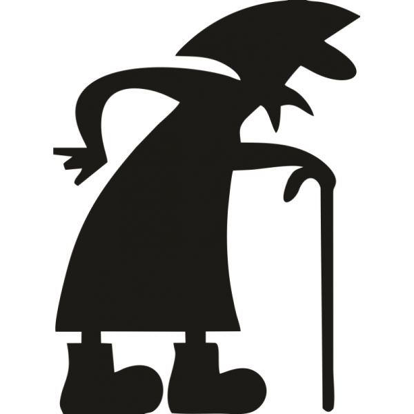 Наклейка бабка с клюкой