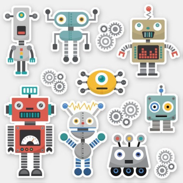 Наклейки роботы